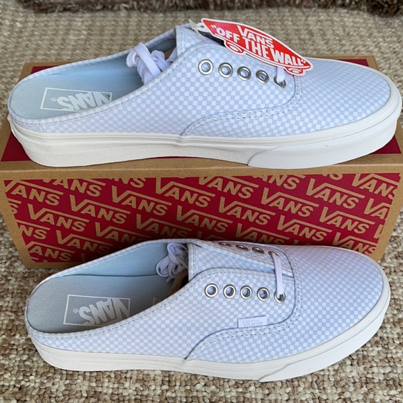 Vans Authentic Mule Pastel Checkerboard Misty Bl W - Picture 2 of 16